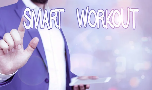 Tekst schrijven Smart Workout. Business concept voor het instellen van een doel dat in kaart brengt wat er moet gebeuren om fit te zijn. — Stockfoto