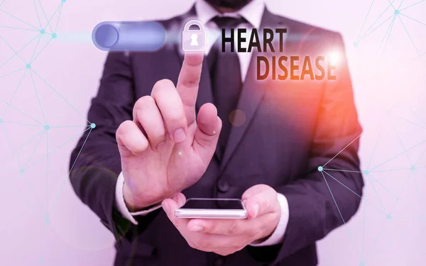 Écriture manuscrite de texte Maladie cardiaque. Concept signifiant classe de maladies qui touchent le cœur ou les vaisseaux sanguins . — Photo