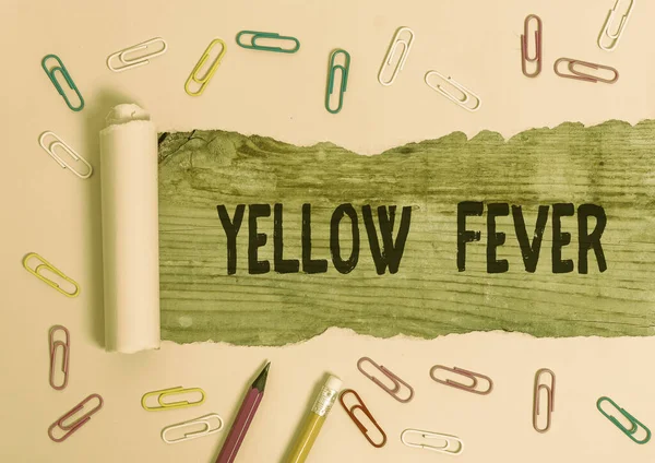Γράμμα που δείχνει τον κίτρινο πυρετό. Επιχειρηματική φωτογραφία που δείχνει τροπική ασθένεια του ιού που επηρεάζει το ήπαρ και τα νεφρά. — Φωτογραφία Αρχείου