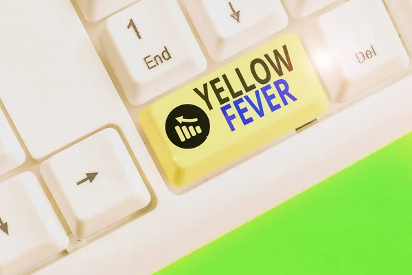 Πινακίδα που δείχνει κίτρινο πυρετό. Εννοιολογική φωτογραφία τροπική ασθένεια του ιού που επηρεάζει το ήπαρ και τα νεφρά. — Φωτογραφία Αρχείου