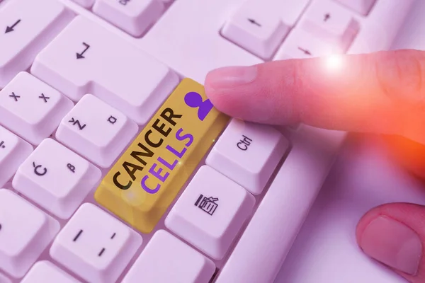 Woord schrijven tekst Cancer Cells. Bedrijfsconcept voor het vormen van vaste tumoren of het overspoelen van het bloed met abnormale cellen. — Stockfoto