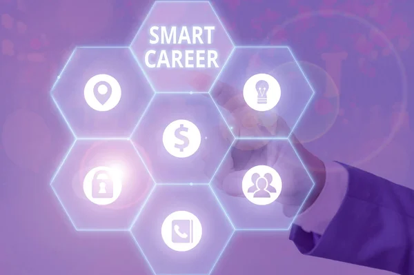 Text sign showing Smart Career. Conceptual photo job or profession that you have been trained for Expert on it.