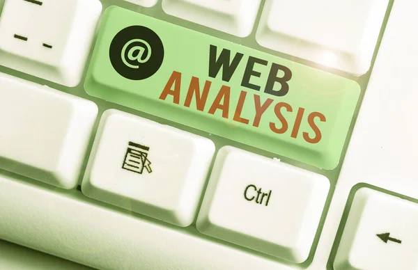 Konzeptionelle Handschrift, die Webanalyse zeigt. Business-Foto-Text-Prozess zur Analyse des Verhaltens der Besucher einer Website. — Stockfoto
