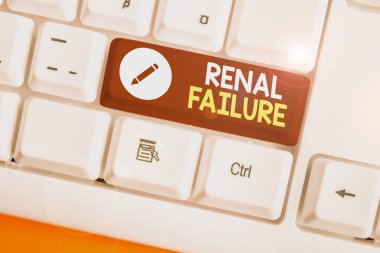 Renal Failure 'u gösteren bir not yazıyorum. İş fotoğraflarında, böbreklerin artık çalışmadığı tıbbi durum gösteriliyor..