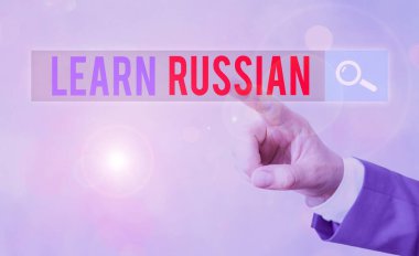Text sign showing Learn Russian. Conceptual photo gain or acquire knowledge of speaking and writing Russian. clipart