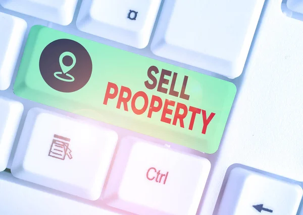 Conceptual hand writing showing Sell Property. Business photo text Accepting an offer of money in return for the property.