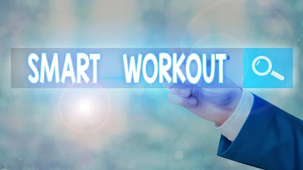 Conceptual hand writing showing Smart Workout. Business photo text set a goal that maps out exactly what need to do in being fit. — Φωτογραφία Αρχείου