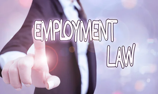 Text sign showing Employment Law. Conceptual photo deals with legal rights and duties of employers and employees. — Stock Photo, Image