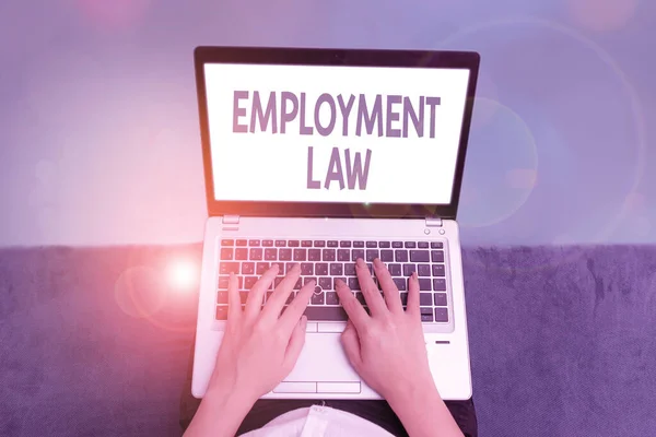 Handwriting text Employment Law. Concept meaning deals with legal rights and duties of employers and employees. — Stockfoto