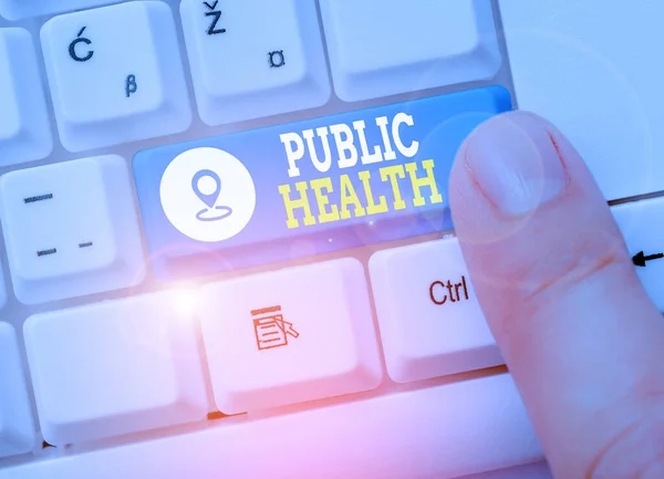 Redacción de texto a mano Salud Pública. Concepto que significa protección gubernamental y mejora de la salud comunitaria . — Foto de Stock