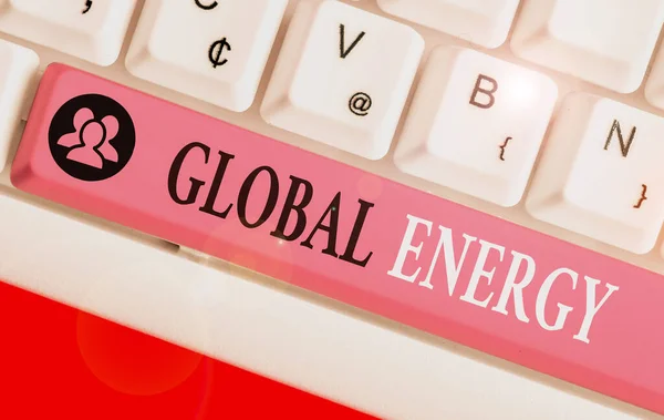 Ordskrivning Global Energy. Affärsidé för global el från källor som el och kol. — Stockfoto