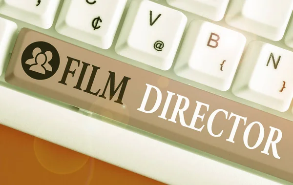 Word writing text Film Director. Business concept for a demonstrating who is in charge of making and directing a film. — Stok fotoğraf