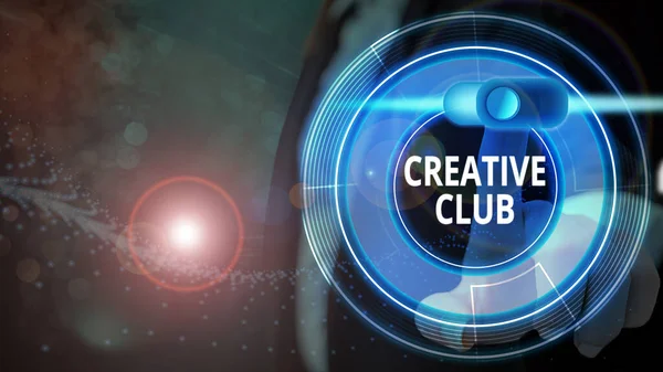 Ordskrivning text Creative Club. Affärsidé för en organisation som simulerar intresse för kreativa idéer. — Stockfoto
