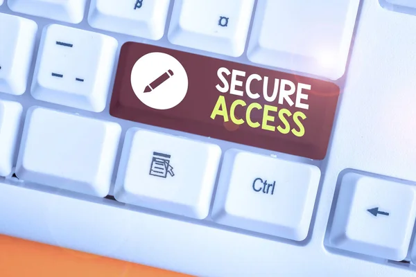 Writing note showing Secure Access. Business photo showcasing enhance the security and cryptography performance in devices. — Stockfoto