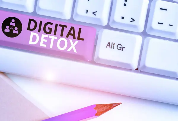 Texto de escritura de palabras Digital Detox. Concepto de negocio para el período de tiempo durante una demostración detiene el uso de gadgets . — Foto de Stock