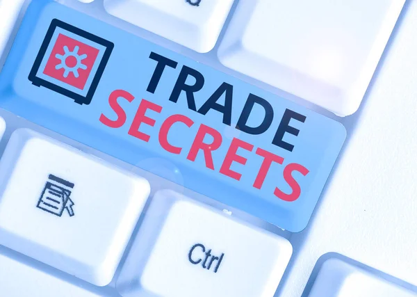 Handwriting text Trade Secrets. Concept meaning Technique used by a company in manufacturing its products. — Stock Photo, Image