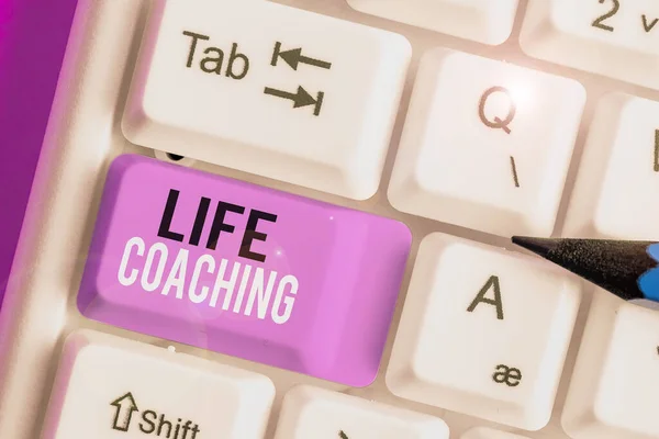 Writing note showing Life Coaching. Business photo showcasing a demonstrating employed to help showing attain their goals in life.