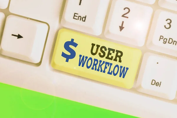 Texto de escritura de palabras User Workflow. Concepto de negocio para un patrón de actividad empresarial orquestado y repetible . — Foto de Stock