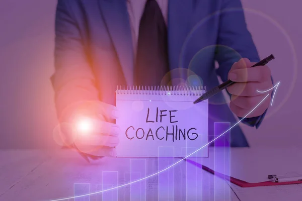 Parola scrittura testo Life Coaching. Concetto di business per un dimostrante impiegato per aiutare a mostrare raggiungere i loro obiettivi nella vita . — Foto Stock