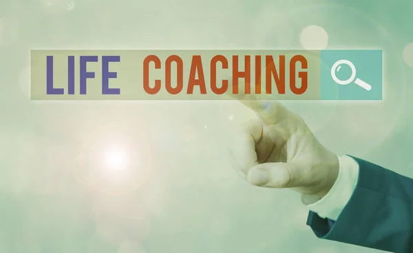 Πινακίδα που δείχνει το Life Coaching. Εννοιολογική φωτογραφία μια επίδειξη που χρησιμοποιείται για να βοηθήσει στην επίτευξη των στόχων τους στη ζωή. — Φωτογραφία Αρχείου