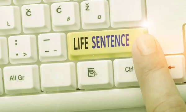 Word writing text Life Sentence. Business concept for the punishment of being put in prison for a very long time. — Stok fotoğraf