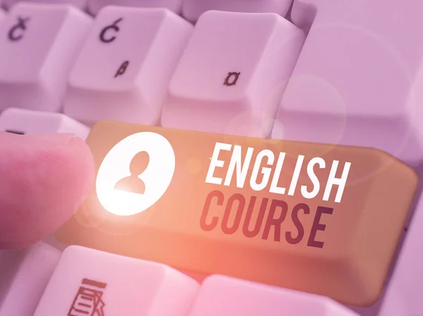 Text sign showing English Course. Conceptual photo courses cover all levels of speaking and writing in english.
