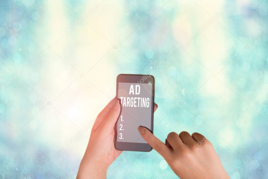 Text sign showing Ad Targeting. Conceptual photo target the most receptive audiences with certain traits.