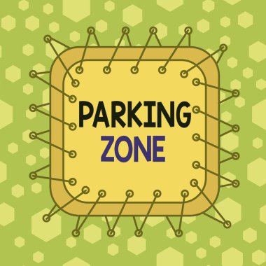 Park yerini gösteren bir not yazıyorum. Bir otomobilin park edilmiş asimetrik şekilli şekil çok renkli nesne tasarımına izin verilebildiği bir iş fotoğrafı sergiliyor.