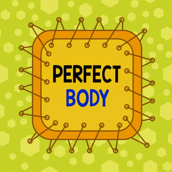 Píšu vzkaz ukazující dokonalé tělo. Business photo showcasing Mít tělo, které je zasněně ve tvaru a ve zdravém stavu Asymetrický nerovnoměrný tvar vzorového objektu vícebarevný design. — Stock fotografie