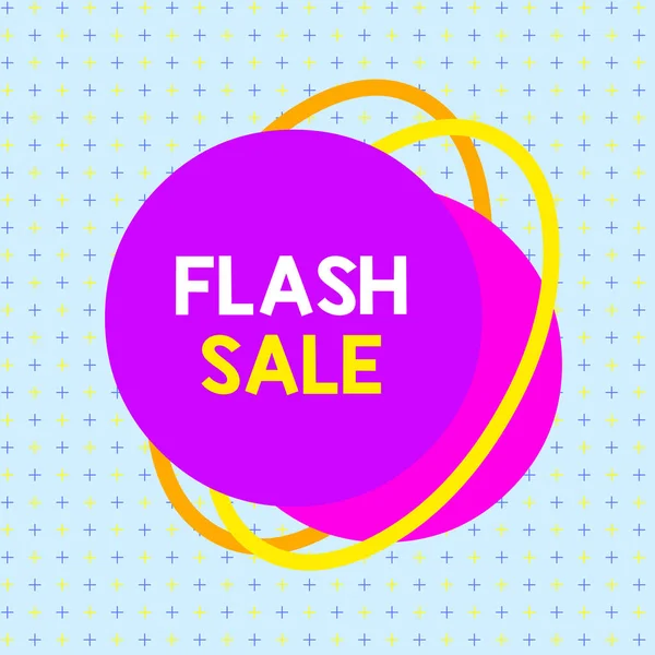 Почерк написания текста Flash Sale. Концепция, означающая продажу товаров по значительно сниженным ценам за короткий промежуток времени Асимметричный неравномерный формат шаблона объекта очертания многоцветного дизайна . — стоковое фото