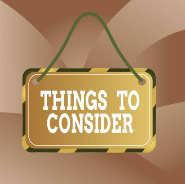 El yazısı. Düşünülmesi gereken şeyler. Anlamı, karar tahtası eklenmiş sicim rengi sarı kare boş dikdörtgen şeklini yapmak için bir şeyi dikkatlice düşünmektir..