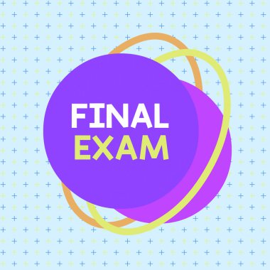 Son Sınav 'da el yazısı. Bir öğrenim kursu sonunda öğrenciye verilen kavram anlamı testi ya da eğitim asimetrik biçimsiz şekil şekli nesne ana hatları çoklu renk tasarımı.