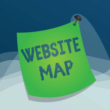 Web sitesi haritasını gösteren not yazılıyor. Hem kullanıcıların hem de arama motorlarının siteyi gezmesine yardımcı olmak için tasarlanmış iş fotoğrafı gösterimi renkli yüzey iğnesi çerçevesi çivilenmiş Eğri hatırlatıcı kağıt notları.