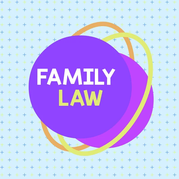 Χειρόγραφο κείμενο που γράφει Οικογενειακό Δίκαιο. Έννοια που σημαίνει τον κλάδο του δικαίου που ασχολείται με θέματα που σχετίζονται με την οικογένεια Ασύμμετρη σχήμα σχήμα μοτίβο αντικείμενο περίγραμμα πολύχρωμο σχεδιασμό. — Φωτογραφία Αρχείου