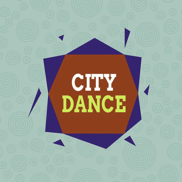 Концептуальний стиль письма показує танець міста. Бізнес-фото демонструє діяльність танців для задоволення або для того, щоб розважати інших Асиметричний формат об'єкт шаблону багатокольорового дизайну. — стокове фото