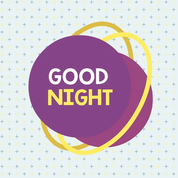 Handwriting text writing Good Night. Concept meaning expressing good wishes on parting at night or before going to bed Asymmetrical uneven shaped format pattern object outline multicolour design. — Stock Photo, Image