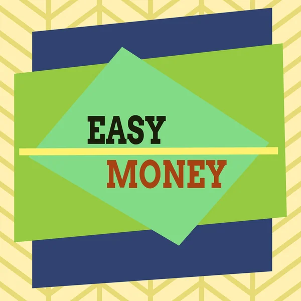 Handwriting text writing Easy Money. Concept meaning money that is easily have and sometimes dishonestly earned Asymmetrical uneven shaped format pattern object outline multicolour design.