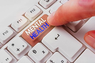 Ruh Sağlığını gösteren kavramsal el yazısı. İş fotoğraf onların psikolojik refahı ile ilgili durum gösteren vitrine.