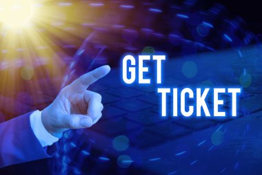 El yazısı. Bilet al. Bir olaya girilmesine izin veren ya da gösterilmesine izin veren yazdırılmış kağıdın anlamı kavram.