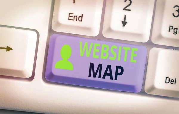 Word scrittura testo Mappa del sito web. Business concept per progettato per aiutare sia gli utenti che i motori di ricerca a navigare nel sito . — Foto Stock