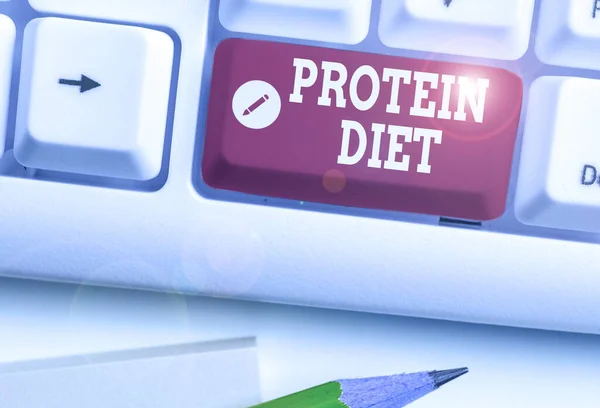 Text sign showing Protein Diet. Conceptual photo low in fat or carbohydrate consumption weight loss plan.