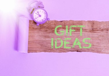 Word writing text Gift Ideas. Business concept for a thought or suggestion for giving a present to someone. clipart