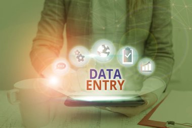 Word writing text Data Entry. Business concept for process of inputting data or information into the computer.