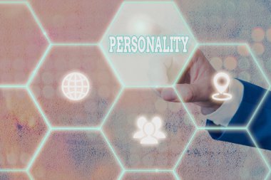 Kişiliği gösteren bir not yazıyorum. Bireysel karakter oluşturan iş fotoğrafı gösterimi kombinasyon özellikleri.