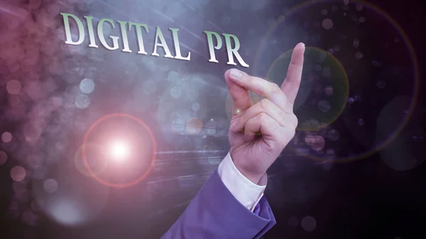 Word writing text Digital Pr. Business concept for marketing strategy used to increase their online presence.