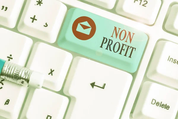 Segno di testo che mostra No Profit. Foto concettuale non fare o condotta principalmente per fare organizzazione di profitto . — Foto Stock