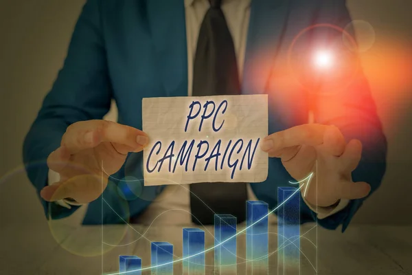 Handschrift tekst schrijven Ppc campagne. Concept: gebruik van PPC om hun producten en diensten te promoten. — Stockfoto