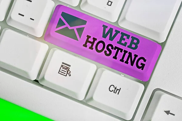 Word writing text Web Hosting. Business concept for business of providing storage space and access for websites.