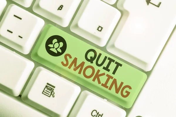 Word writing text Quit Smoking. Business concept for process of discontinuing tobacco smoking or cessation. — Stock Photo, Image