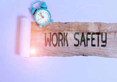 Text sign showing Work Safety. Conceptual photo policies and procedures in place to ensure safety in workplace.